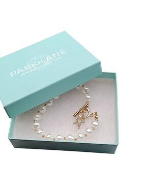 Park Lane McKenna Bracelet With Faux Pearls Gold-Tone Accents & Star Charm In Or